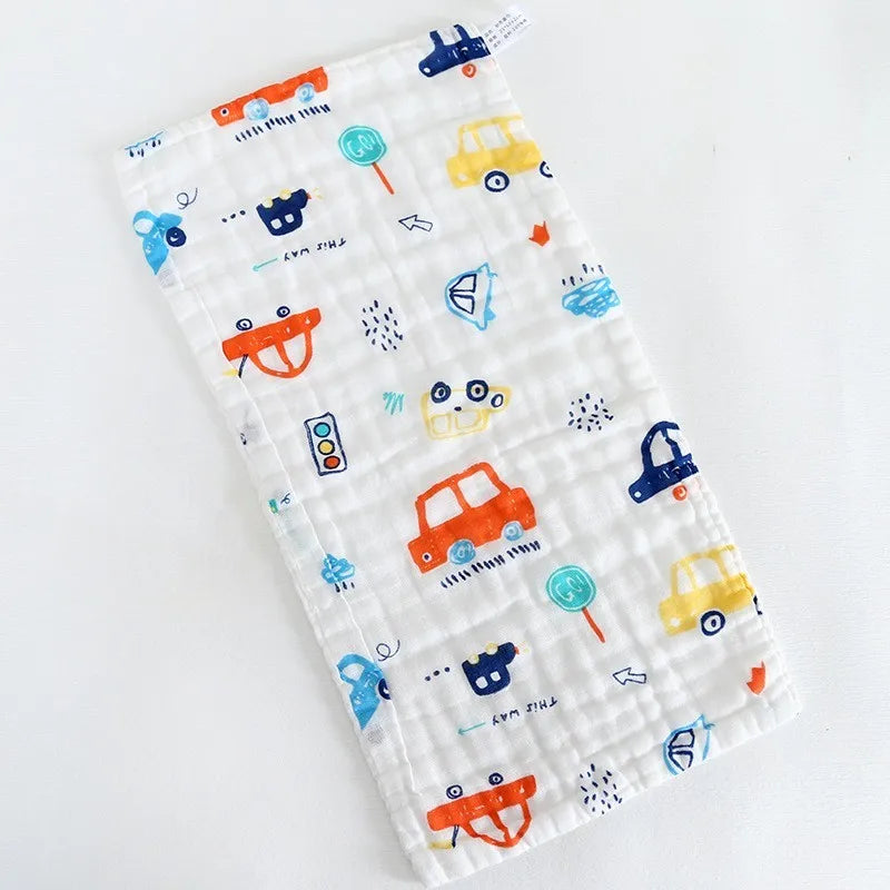Baby 6-Layer Gauze Cotton Face Towel | Cartoon Handkerchief