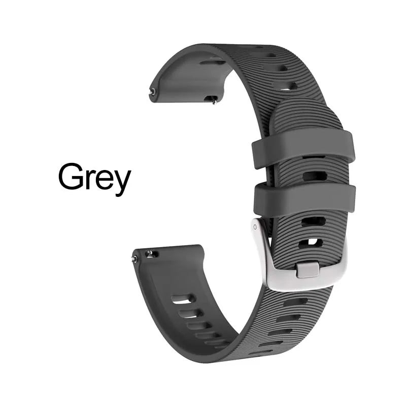 Silicone Protective Case Cover +Strap For Garmin Forerunner 245M/245 Smartwatch Strap Protector Shell Frame Protective Cases Peaceful Pleasures Health and Wellness Dark Grey Strap Forerunner 245 245M