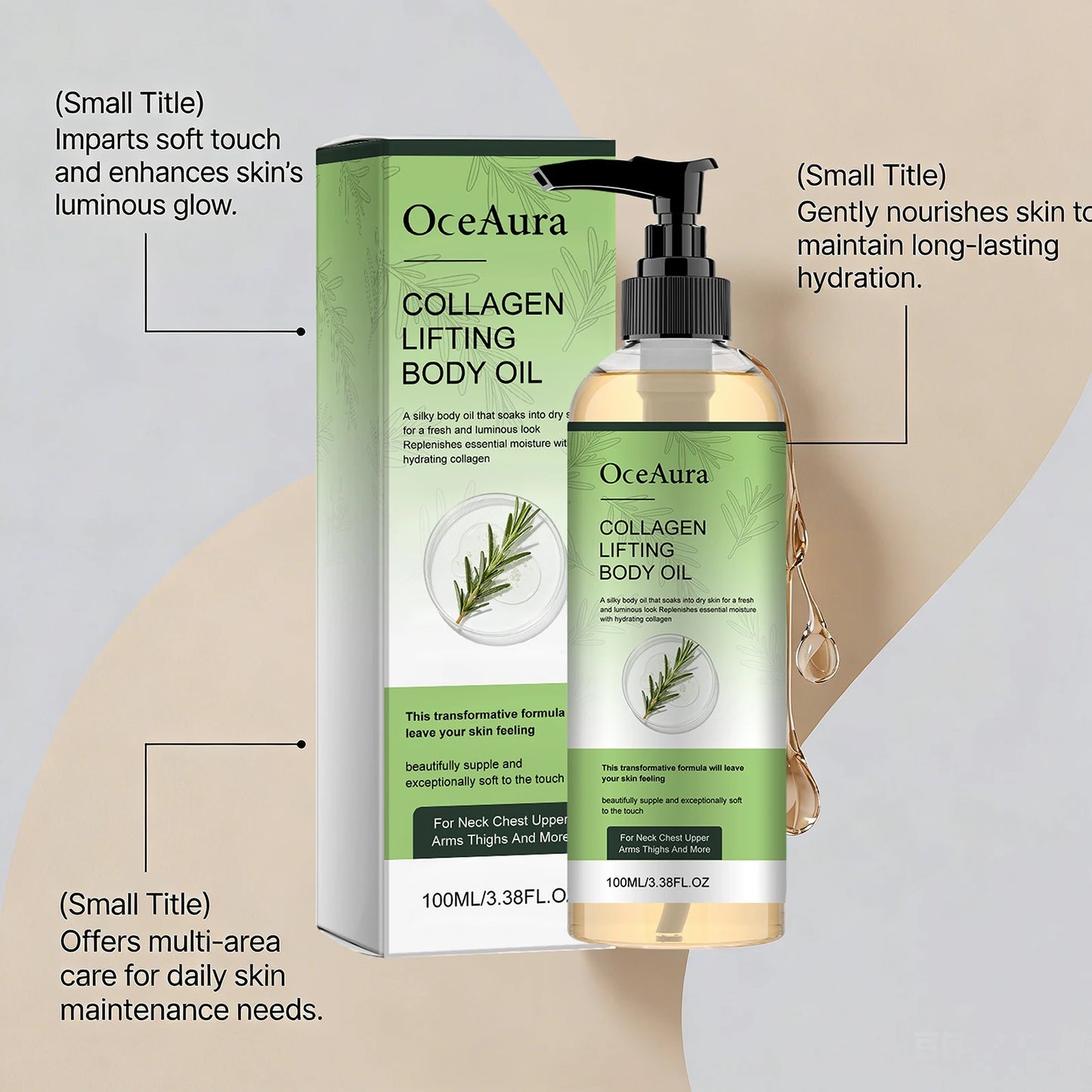 OceAura 100ml Collagen Body Oil | Hydrating & Firming Skin Care