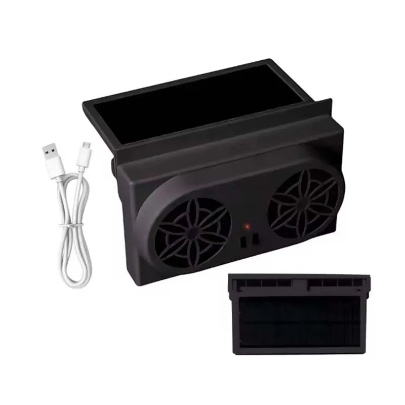 Exhaust Powerful Ventilation Window Radiator Radiator Fans Usb Cooling Car Fans With Solar Panel Rechargeable Solar Fan Peaceful Pleasures Health and Wellness