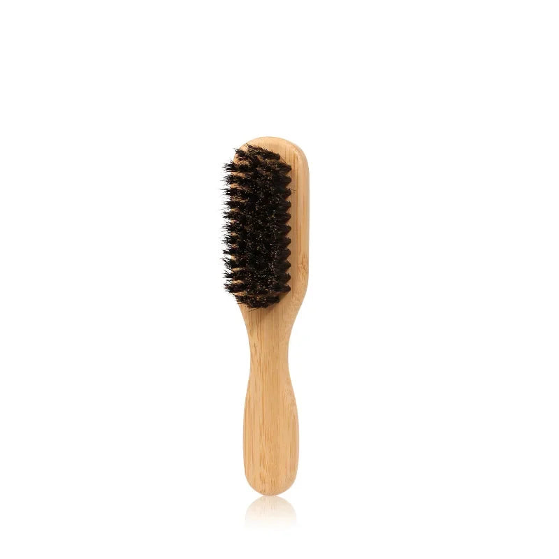 Wood Handle Boar Bristle Cleaning Brush Hairdressing Beard Brush Anti Static Barber Hair Styling Comb Shaving Tools for Men Peaceful Pleasures Health and Wellness HY10-2