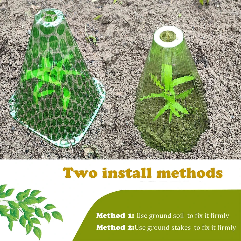 5Pcs Growth Box Planting Tent Reusable Square Use Plant Clock Cover To Protect Plants From Bird Frost and Snail Damage Green Peaceful Pleasures Health and Wellness