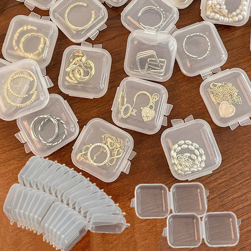Mini Transparent Plastic Bead Storage Boxes | 10/20/50PCS
