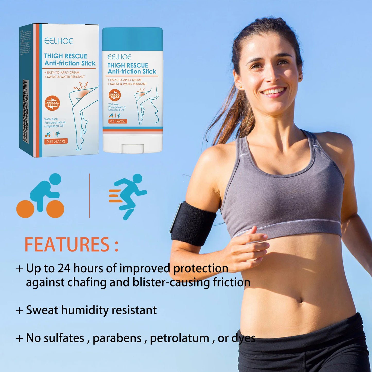 EELHOE Anti-Chafe Balm | Vitamin E & Aloe Vera Stick 23g