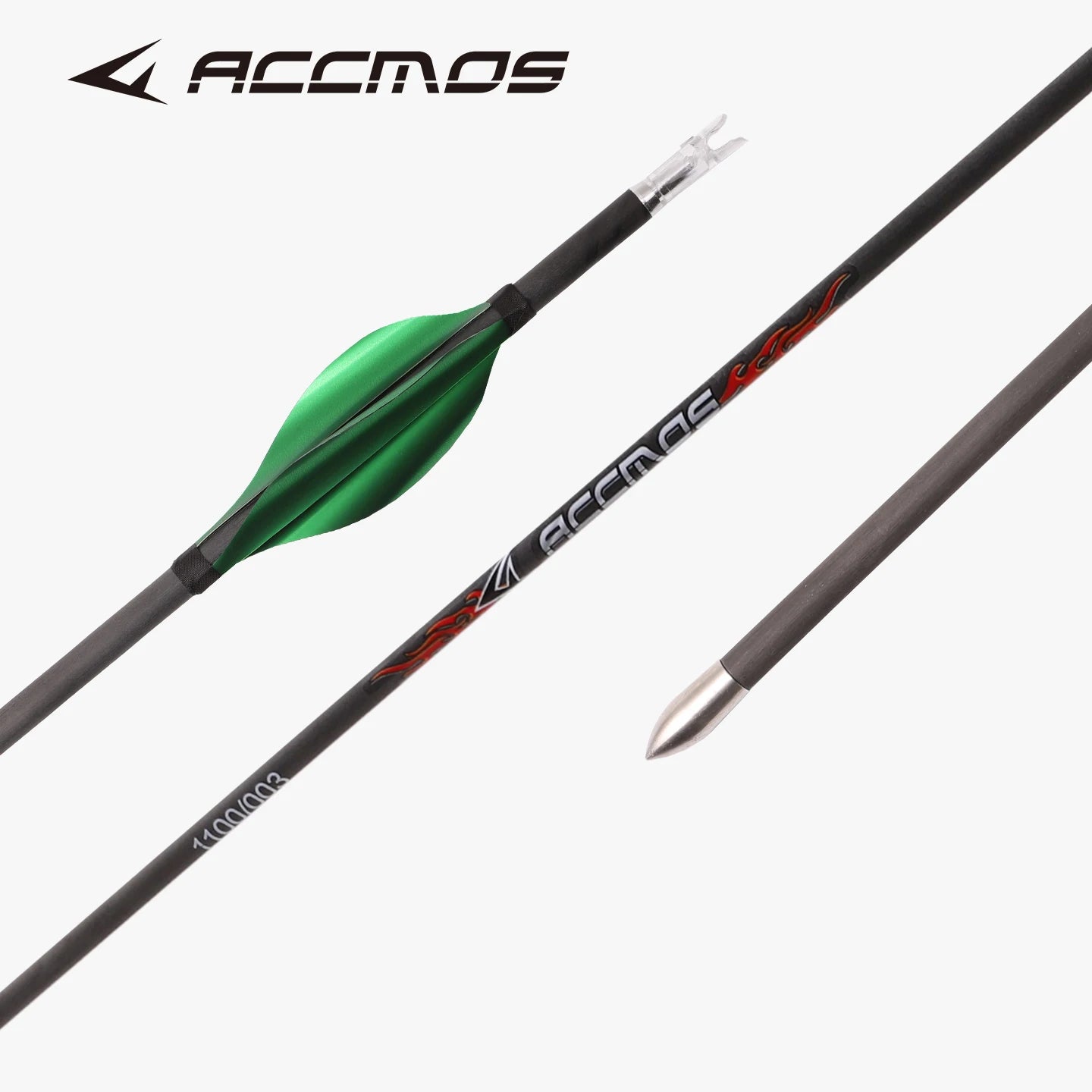 6 ID4 Pure Carbon Arrow Green Spinning Feather Spine 300-1800 Archery