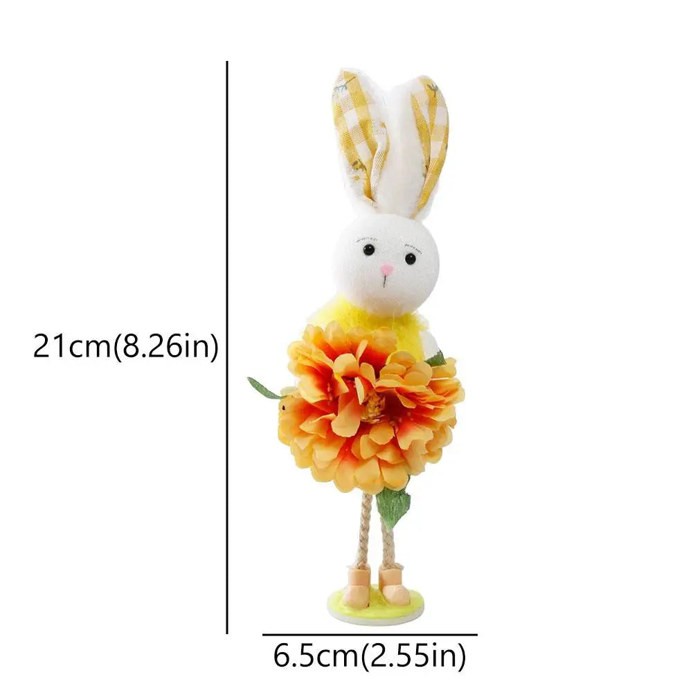 Easter Bunny Figurine | Spring Floral Rabbit Desktop Ornament