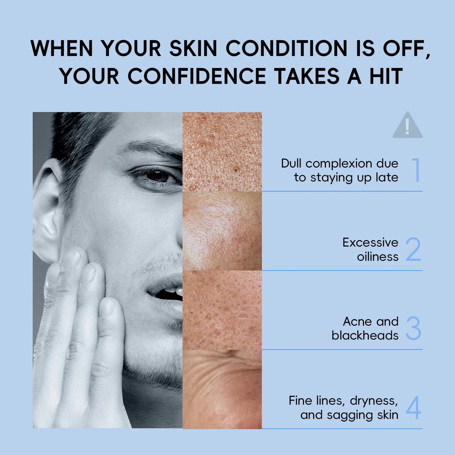 LAIKOU Men's BB Tone Up Cream – Hyaluronic Acid Oil Control 50g
