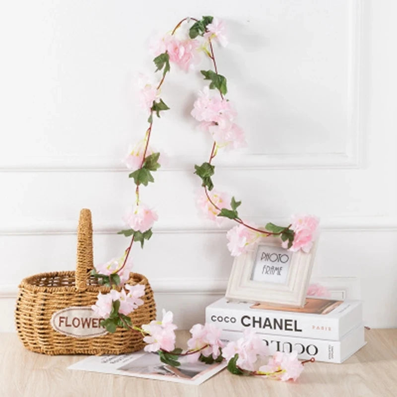220cm Artificial Cherry Blossom Vine – Wedding & Home Decor
