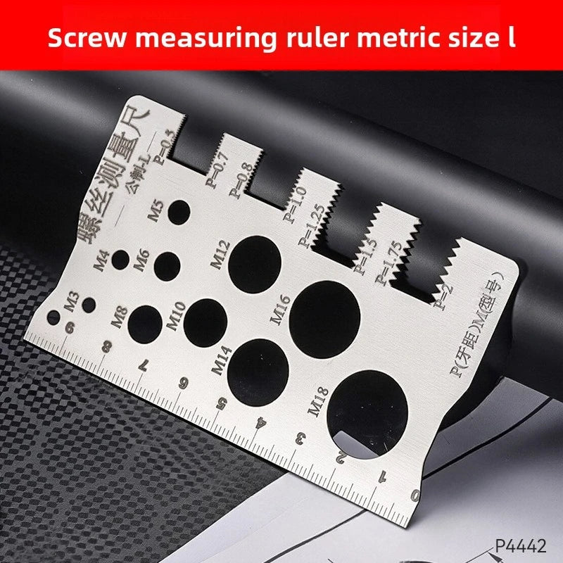 Stainless Steel Screw Thread Pitch Gauge | L-Shape Metric Ruler