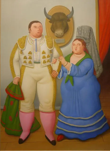 Fernando Botero Famous Oil Painting Fat Couple Dancing Posters Canvas Painting Living Room Wall Mural Picture Decoration Peaceful Pleasures Health and Wellness 27 40x60cm Unframed
