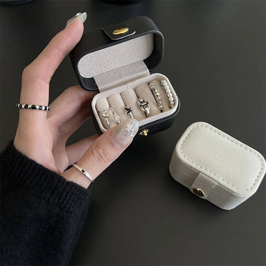 Mini Portable Small Jewelry Storage Bag Travel Simple Leather Ring Peaceful Pleasures Health and Wellness