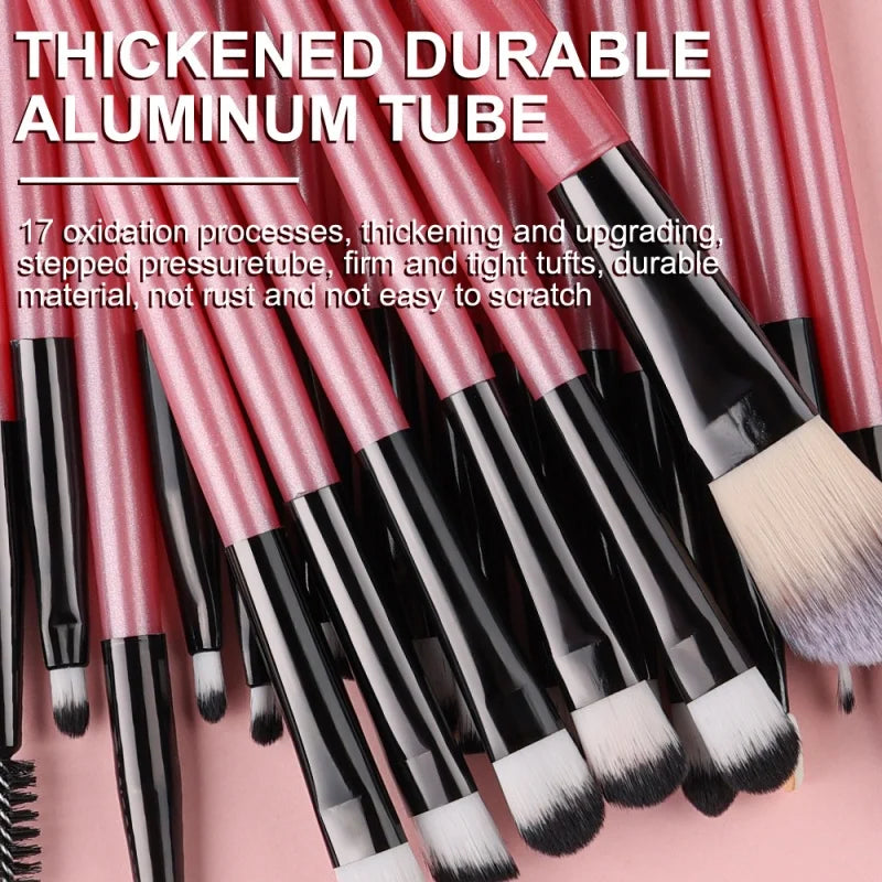 RUNTOIN 20Pcs Makeup Brush Set – Face & Eye Cosmetic Brushes