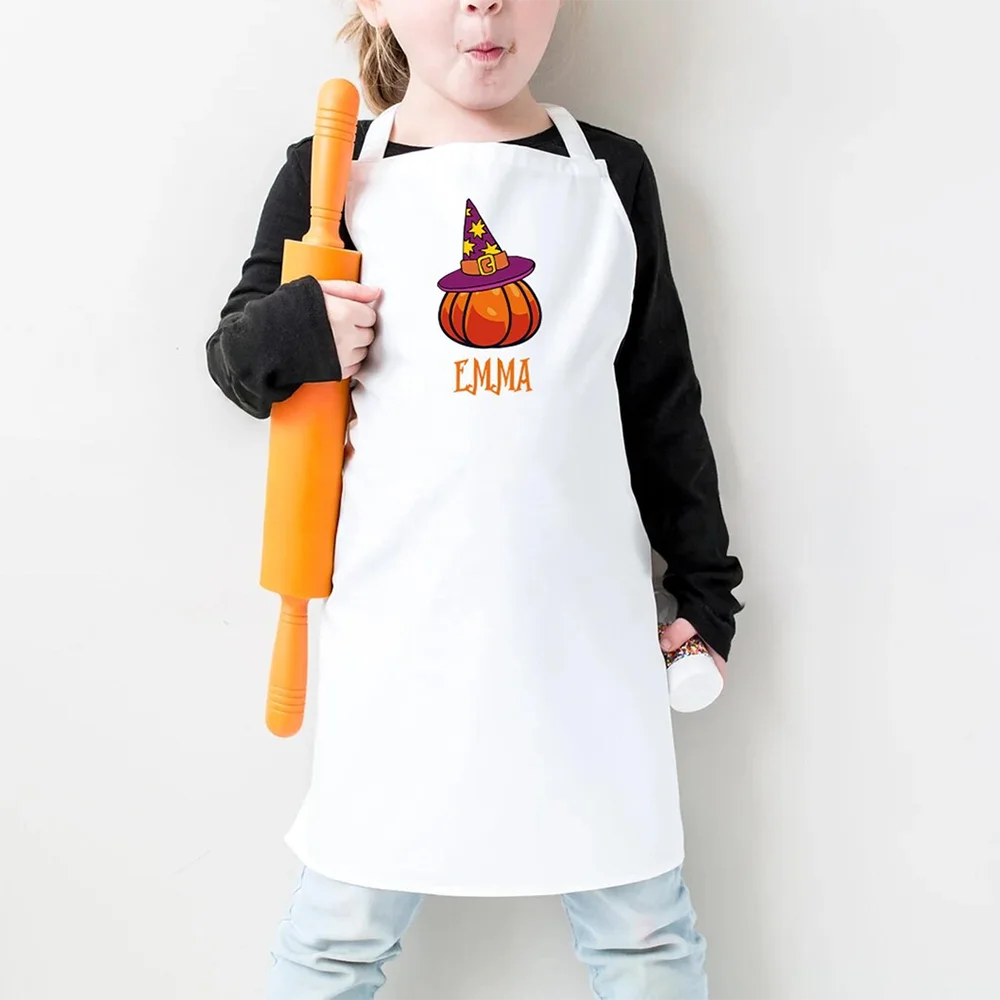 Kids Custom Halloween Apron & Chef Hat Set | Witch Cooking Gift