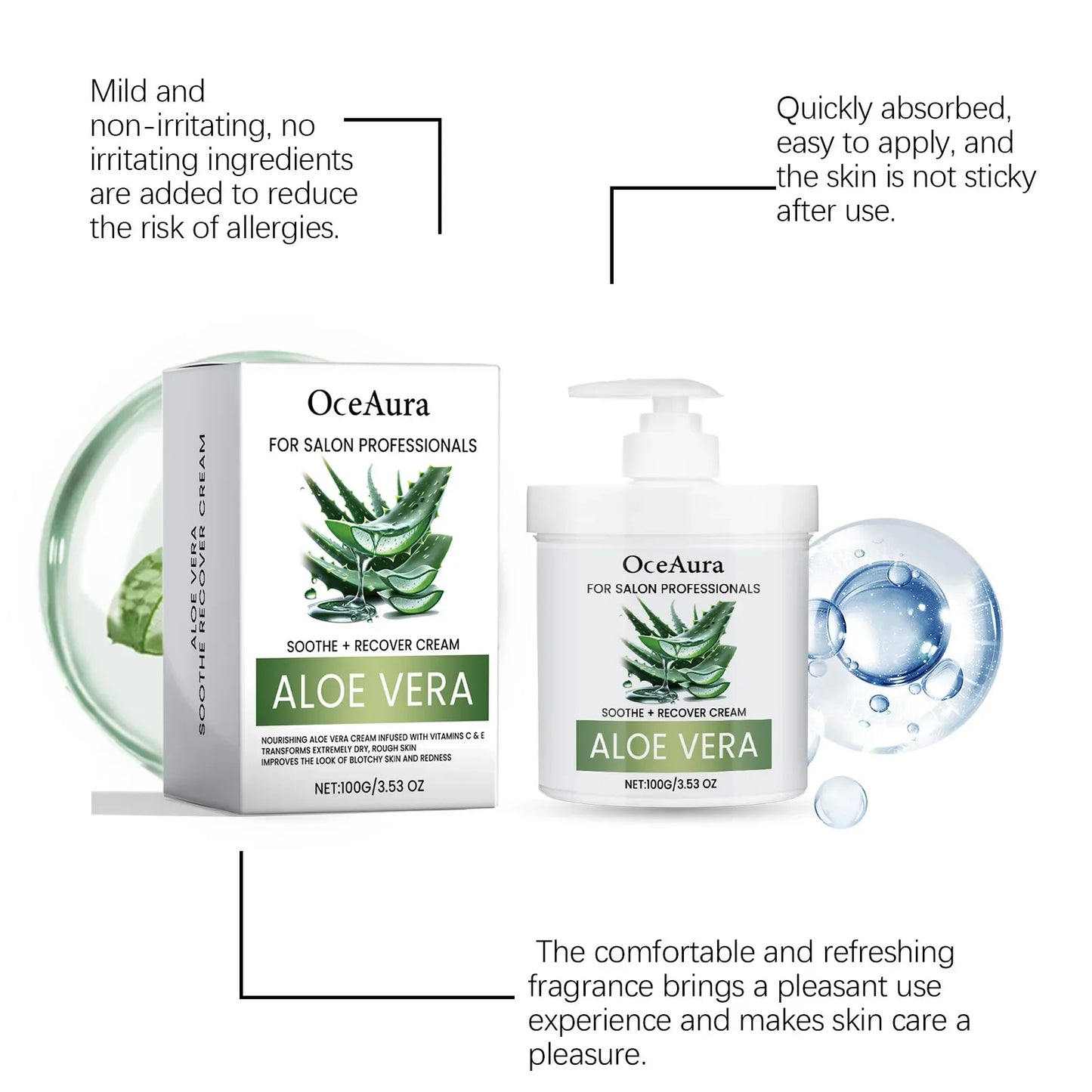 OceAura Whitening & Anti-Aging Face Cream 100g | Aloe Moisturizer