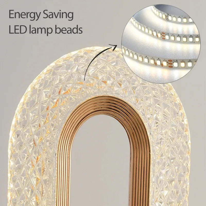 Touch Control 3D Crystal Track Night Light Girls Room Home Decor Aesthetics USB Bedside LED Ambient Table 3D Moon Lamp Peaceful Pleasures Health and Wellness