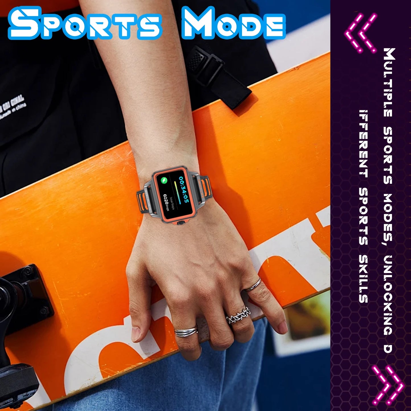 LOMAXFR Smart Watch – Multi-Sport, Music Control, Heart Rate