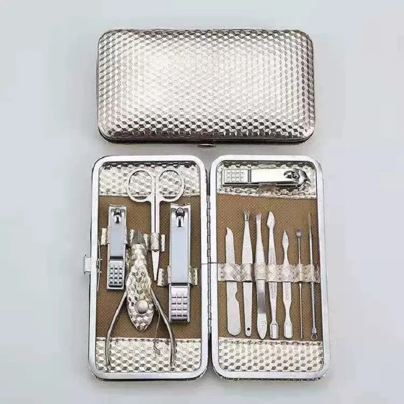19-Piece Home Nail Clipper Set Large Dead Skin Pliers Diagonal Small Eyebrow Clipper with Leather Sleeve for Personal Grooming Peaceful Pleasures Health and Wellness 12PCS