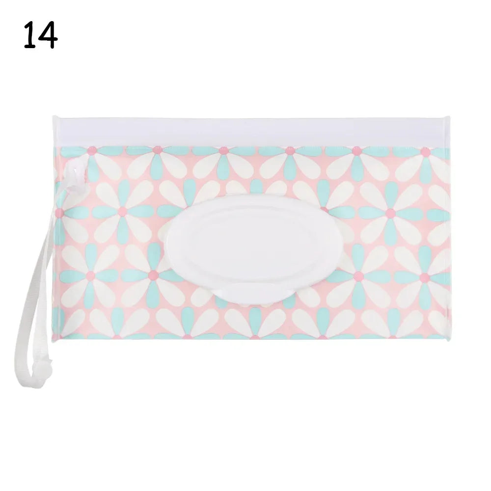 Baby Wet Wipes Carrying Case Bag | Stroller Snap-Strap Clutch