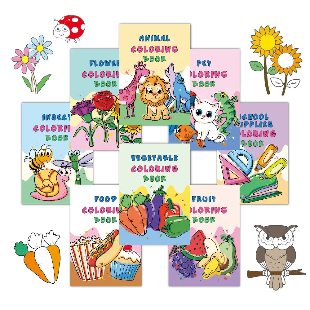Coloring Books Kids Cartoon Doodle Party Theme Drawing Pages Festival