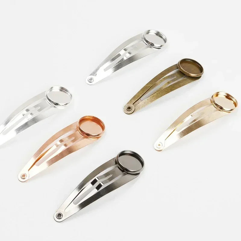 12mm Hairpin Hair Clip Cabochon Base Settings – 10pcs