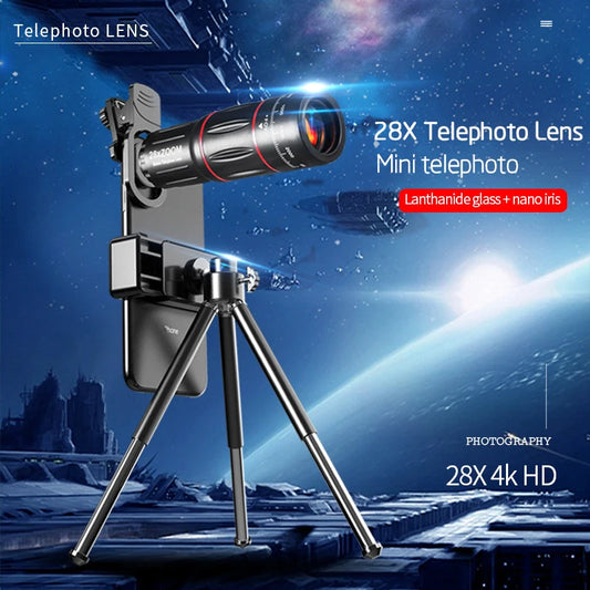 28X Lens Telescope Phone Camera Lens For Cellphone Wide Angle Lens Macro Telephoto Lens Zoom Phone Camera Fish eye Lens Phone Peaceful Pleasures Health and Wellness