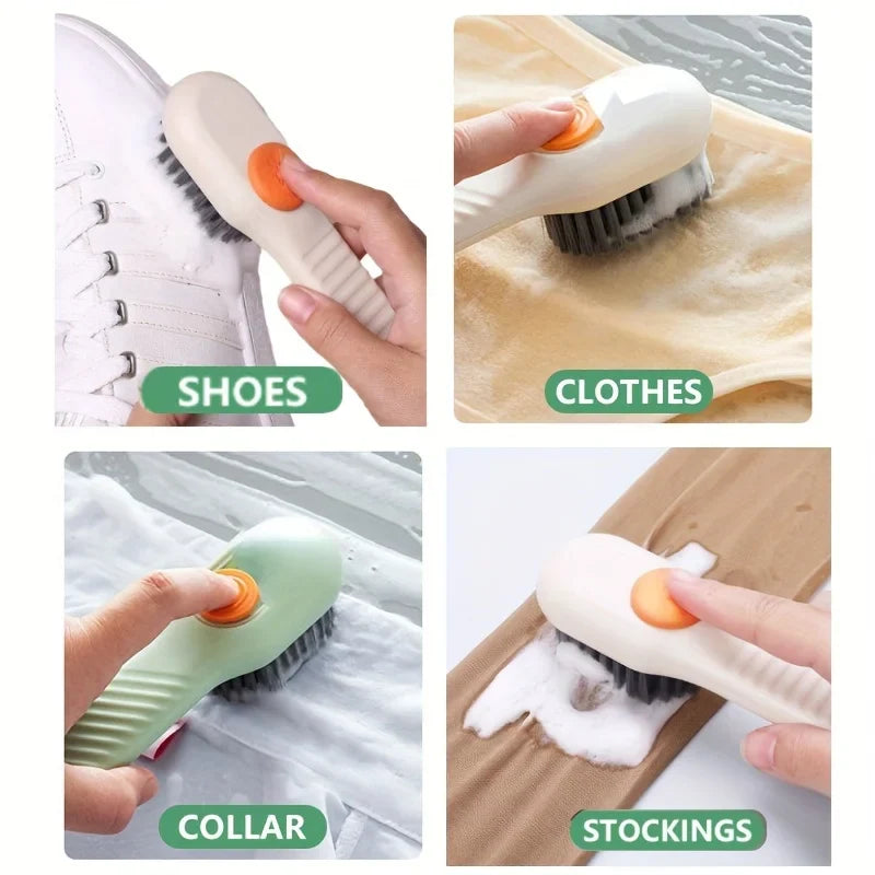 2-Pack Soap-Dispensing Shoe & Laundry Cleaning Brush
