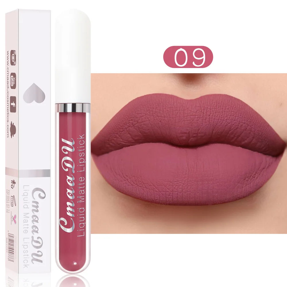 CMAADU 18-Shade Matte Waterproof Long-Lasting Lip Gloss