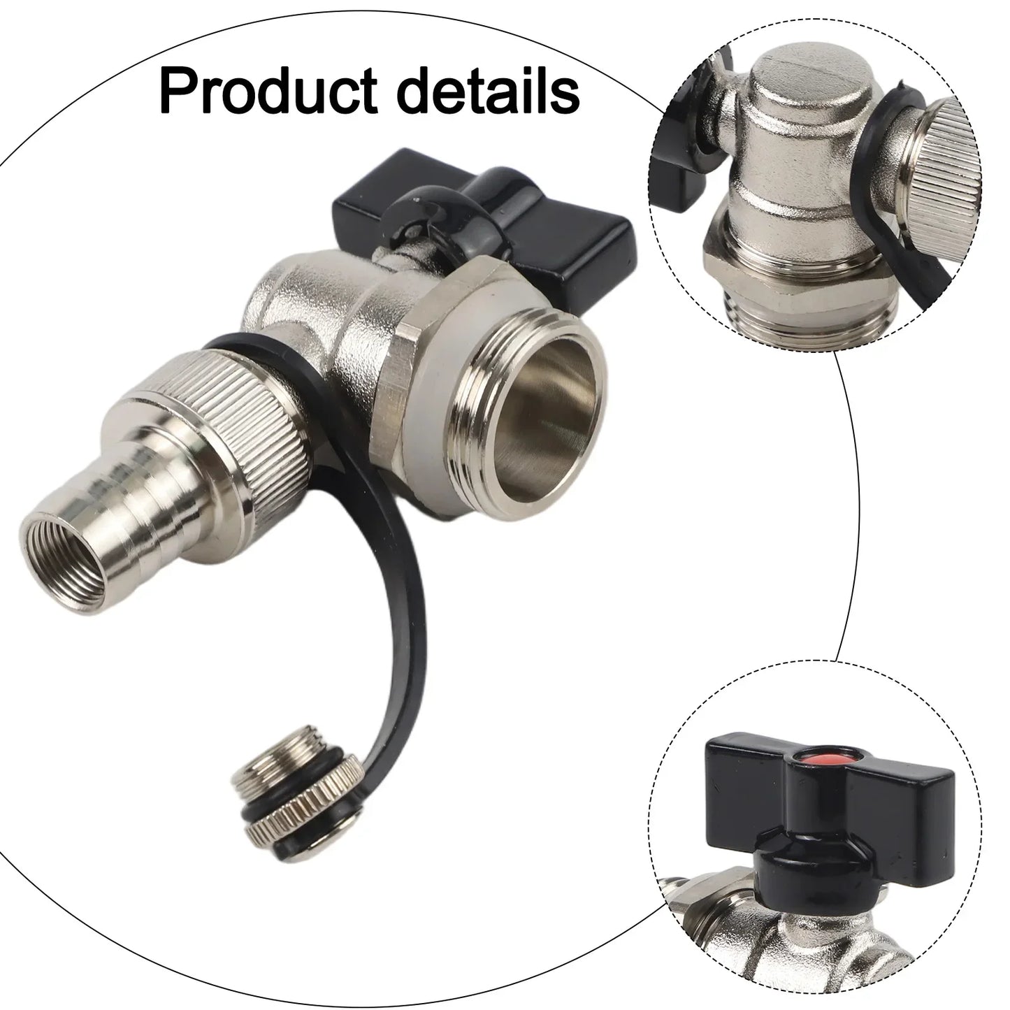 Brass Floor Heating Drain Valve Connector – Nickel Plated