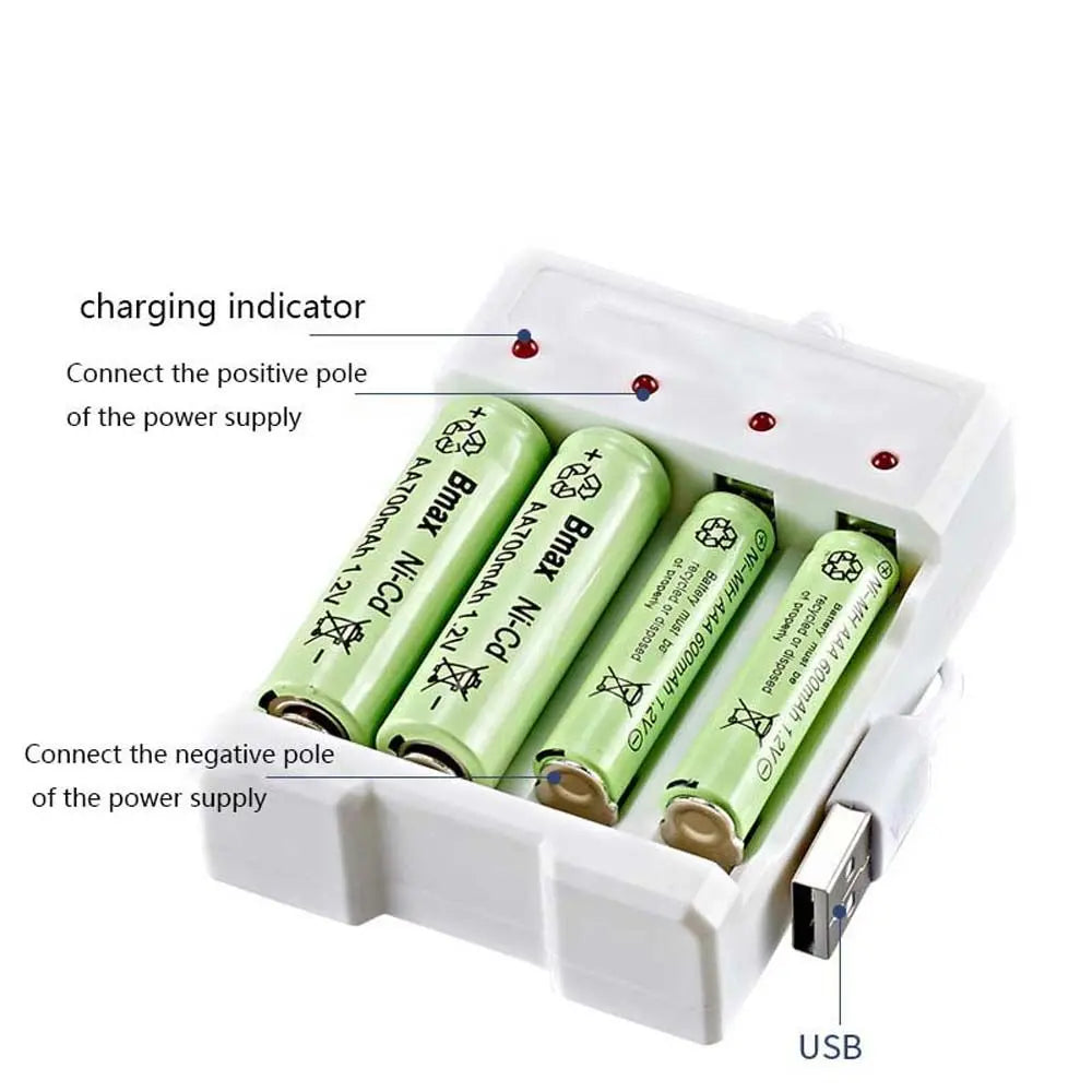 Charger AA Battery Charging Charge Dock Batteries USB Charger Battery Charging Station Lithium Battery Charger Battery Charger Peaceful Pleasures Health and Wellness
