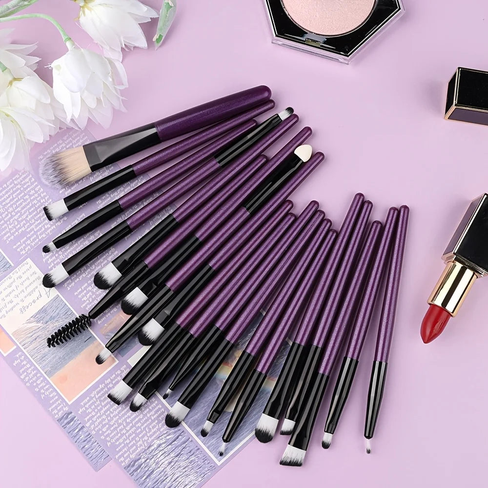 RUNTOIN 20pc Makeup Brush Set – Eye, Face & Blending Brushes