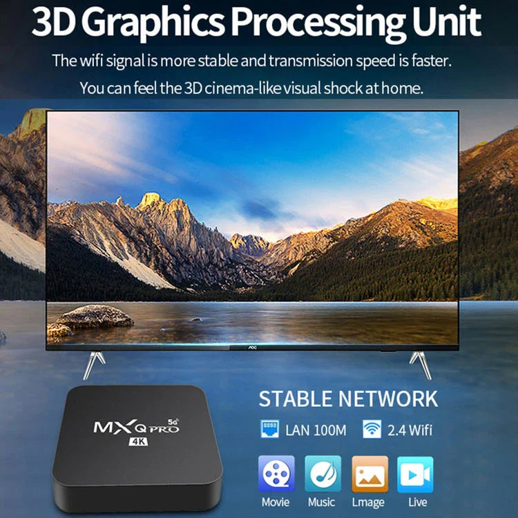 Android 14 TV Box 4K WiFi 6 BT 5.4 – 8GB RAM 128GB Storage