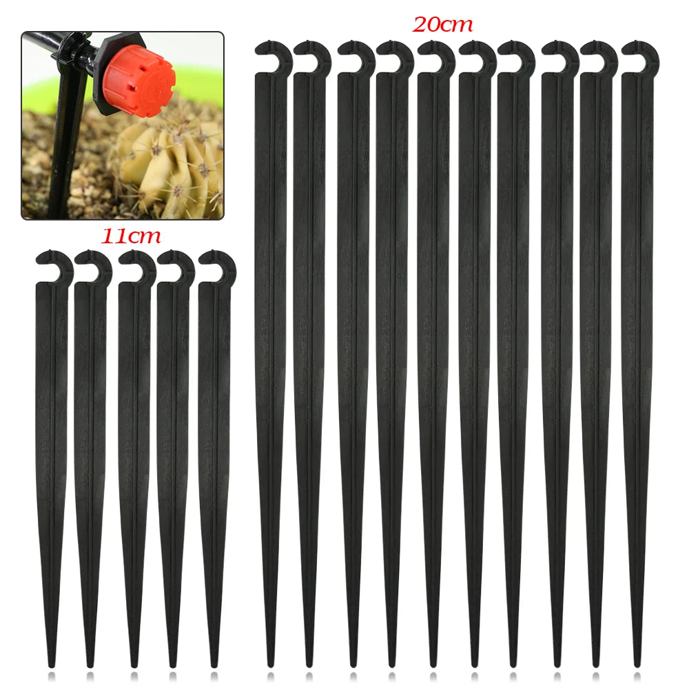 Garden Drip Irrigation Hose Holder Stakes – C-Type Ground Clips for 4/7mm Tubing Peaceful Pleasures Health and Wellness