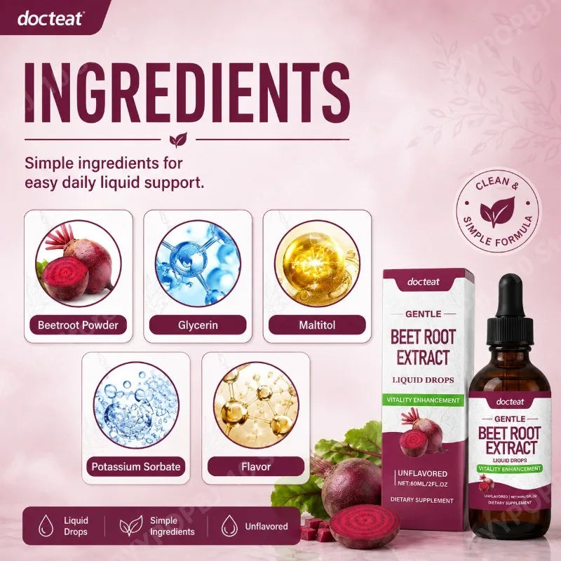 Docteat Beetroot Extract Liquid Drops Unflavored 60ml