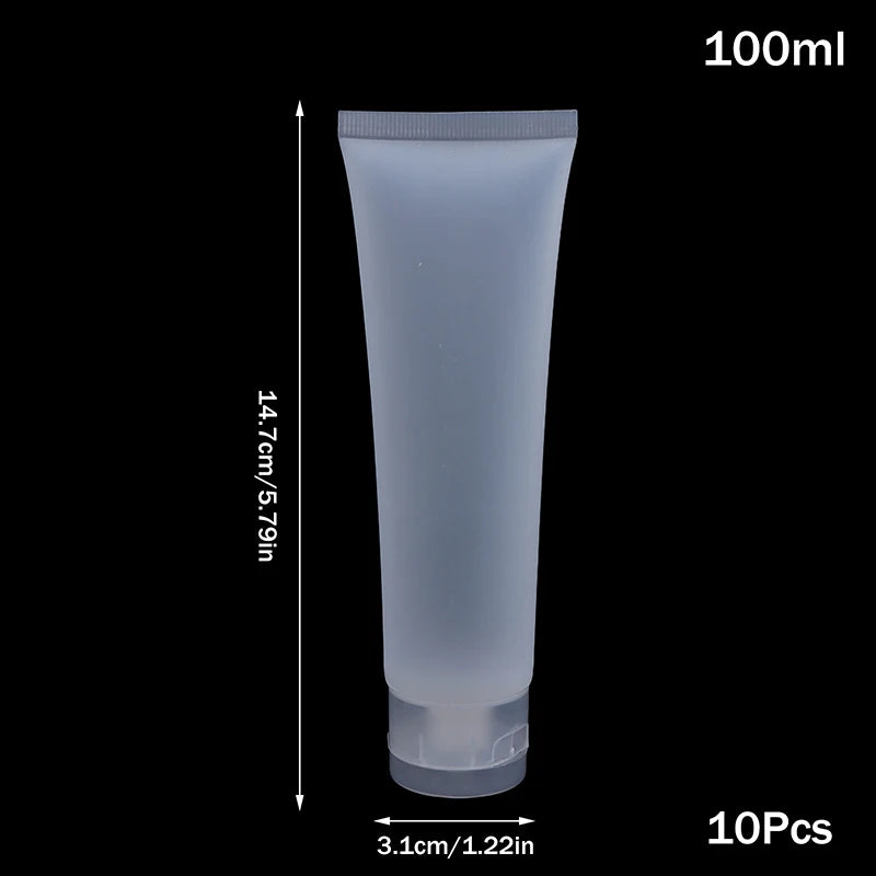 10Pcs Refillable Clear Lotion Containers for Travel Medical Supplies Peaceful Pleasures Health and Wellness 100ml flip cover