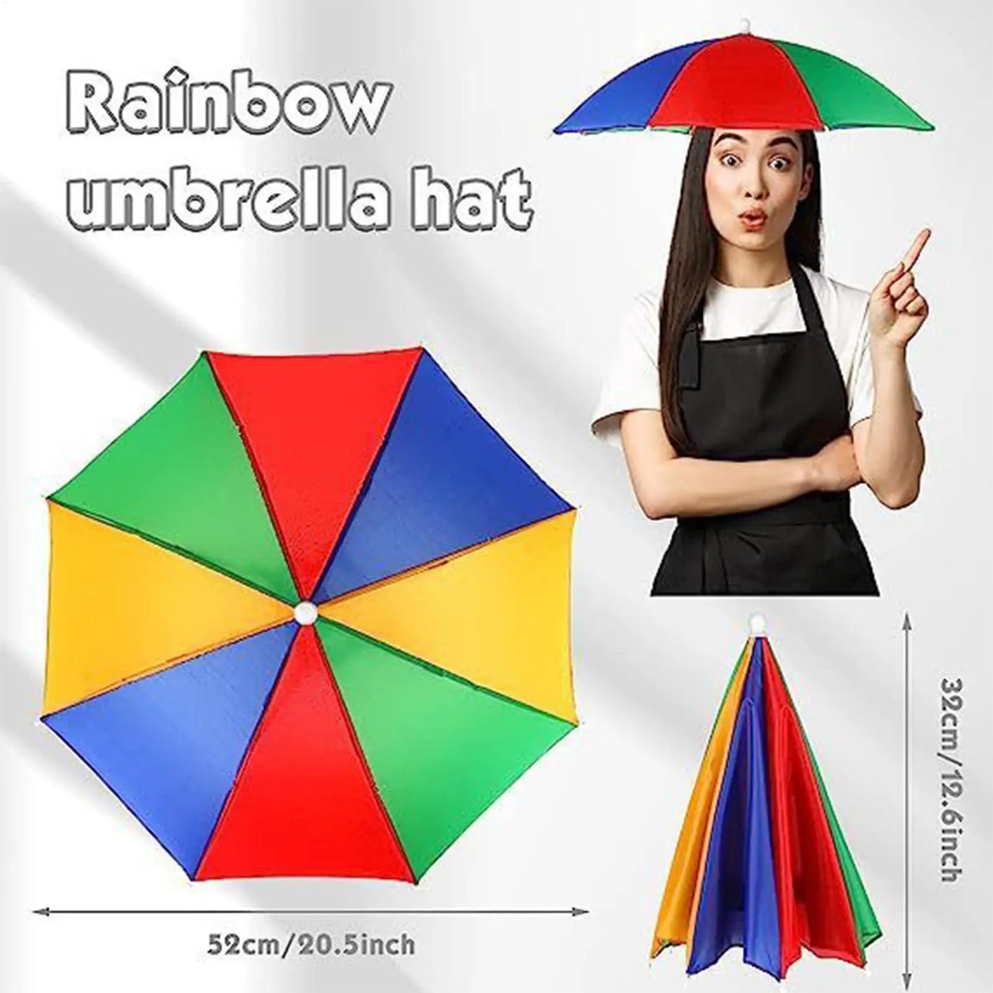 Foldable Head Umbrella Hat Portable Foldable Rain Umbrella Hat Outdoor Fishing Sunshade Hat for Golf Gardening Camping Peaceful Pleasures Health and Wellness