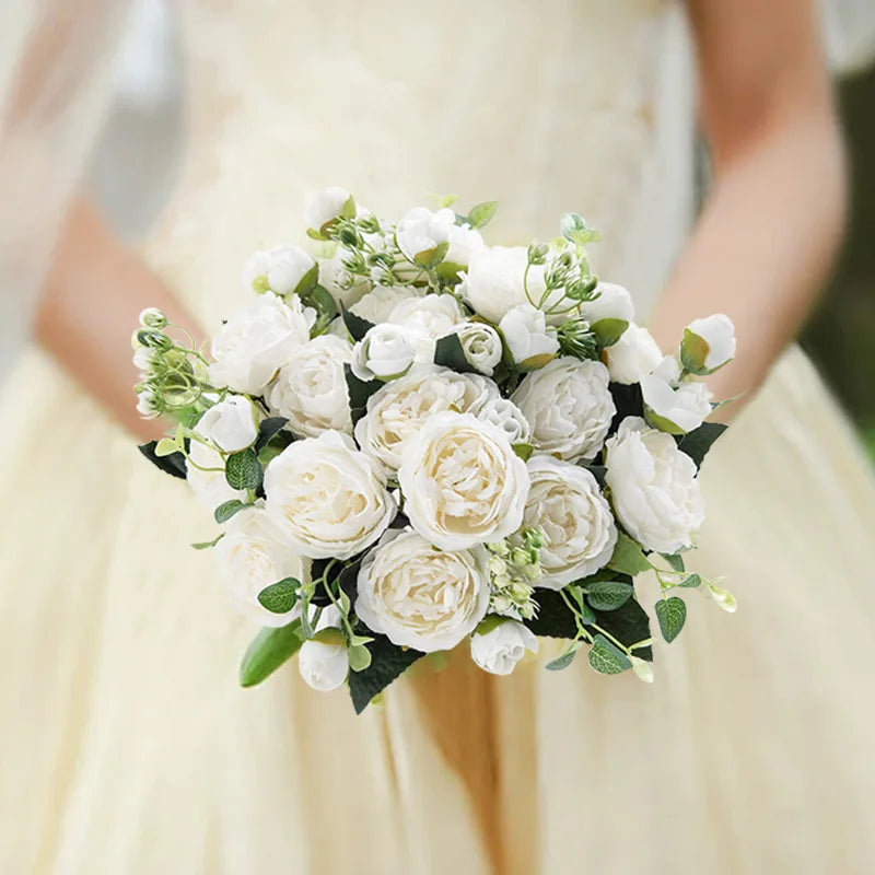 Silk Peony Artificial Flower Bouquet | Wedding & Home Décor