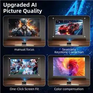 HA109 Smart Projector Native 720P 4K Decode 130ANSI Android 11 WiFi6 Bluetooth5.0 270° Rotatable Home Theater Projector Peaceful Pleasures Health and Wellness
