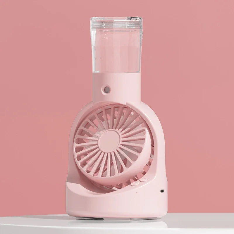 Portable Mist Spray Mini Fan Handheld Fan Ultra-Long Battery Life Hydrating Cooling Temperature-Reducing Desktop Fan Peaceful Pleasures Health and Wellness Pink