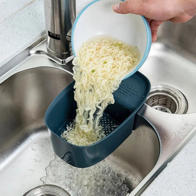 1pc-2pcs Collapsible Colander Kitchen Accessories Extendable Strainer Fruits Vegetables Noodle Drain Basket Drainer Over Sink Peaceful Pleasures Health and Wellness