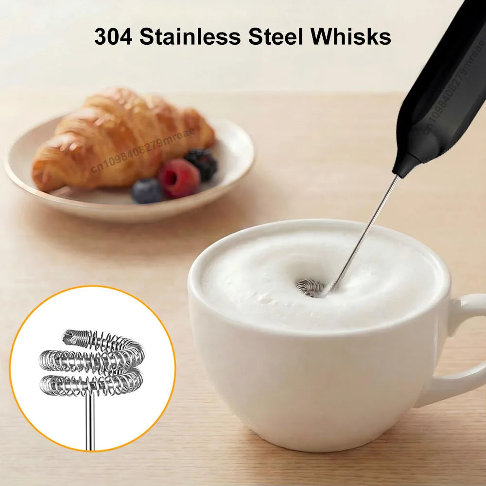 Mini Milk Frother USB Rechargeable Handheld Automatic Rotary Milk Foam Maker for Coffee Latte Cappuccino Maker Electric Blender Peaceful Pleasures Health and Wellness