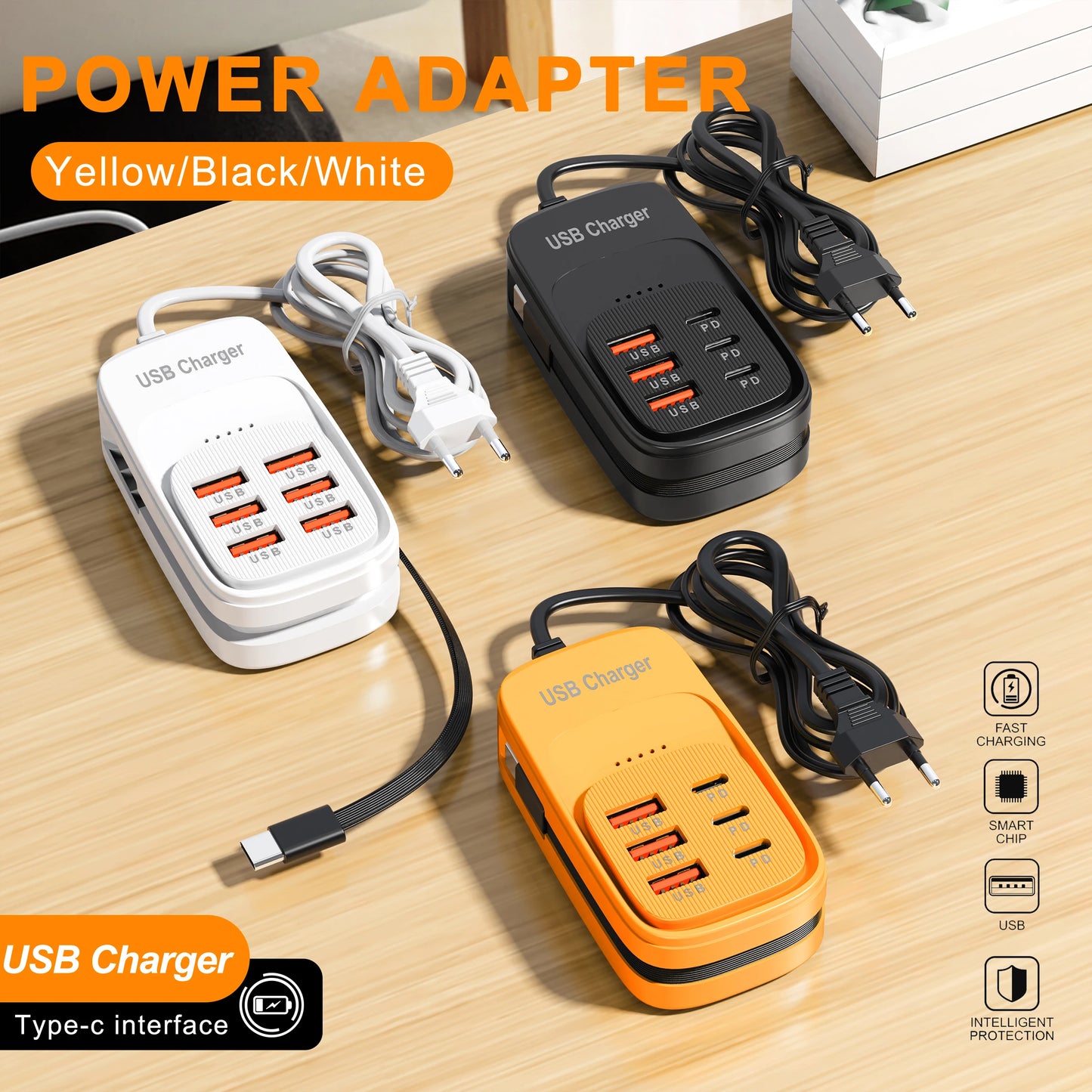 Desktop Power Strip 6 USB-A & 3 USB-C PD Fast Charging Hub