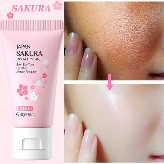Sakura Whitening Face Cream Wrinkle Remover Fade Fine Lines Serum Firm Lift Shrink Pores Moisturizing Brighten Smooth Skin Care Peaceful Pleasures Health and Wellness 30g