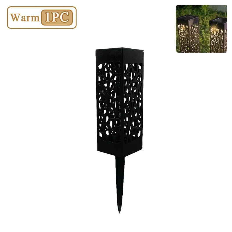 Solar Garden Pathway Lights – Waterproof LED Hollow Pattern (1–8 Pack)