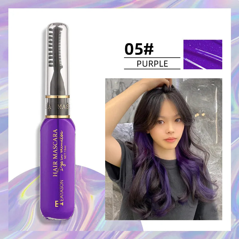Disposable Hair Colour Dye Temporary Hair Dye Mascara Dual Purpose Washable Hair Coloring Cream DIY Dying Hairstyle Supplies Peaceful Pleasures Health and Wellness 5