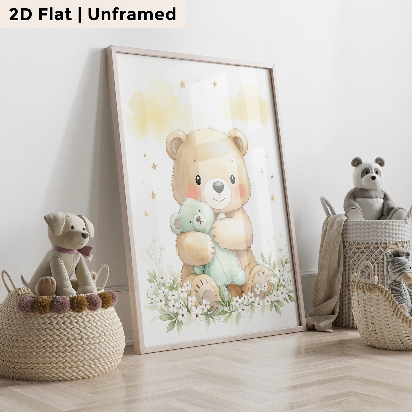 3-Piece Elephant & Panda Canvas Wall Art Print | Home Decor
