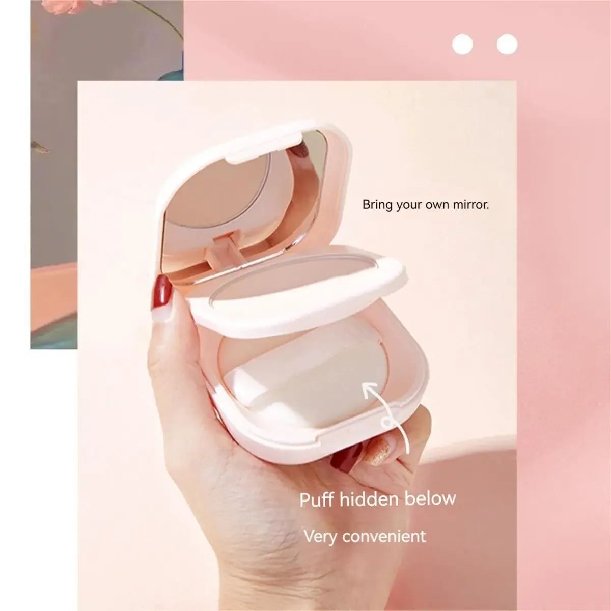 Setting Powder Oil Control Makeup Setting Brightening Skin Tone Setting Powder With Mirror Compact Portable Makeup Powder Peaceful Pleasures Health and Wellness