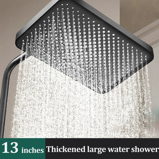 13" Square Rainfall Shower Head – Large Panel Top Spray Rainfall Shower Head Oasis Select