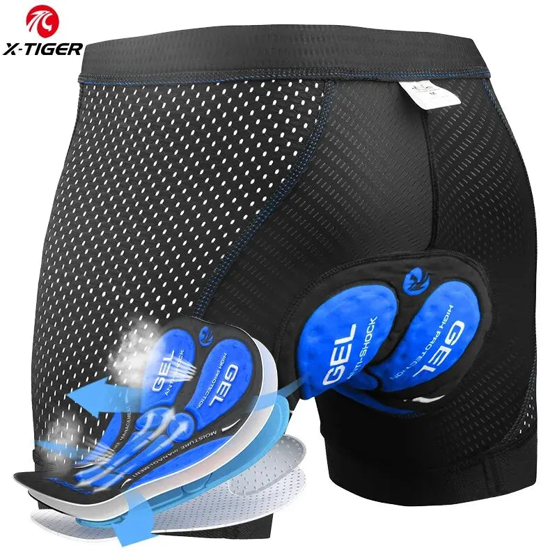 X-TIGER Men's 5D Gel Padded Cycling Underwear Shorts | MTB