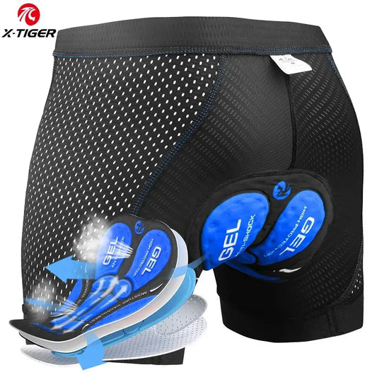 X-TIGER Men's 5D Gel Padded Cycling Underwear Shorts | MTB Cycling Underwear Shorts Oasis Select Blue XXXL