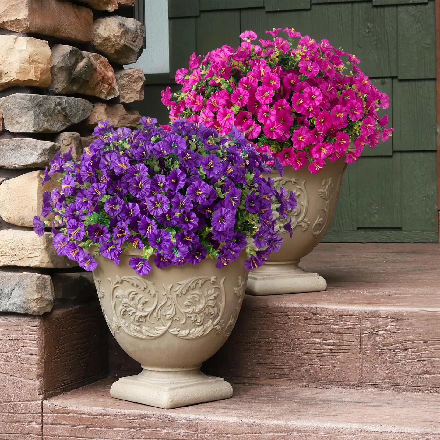 UV Resistant Artificial Silk Flowers for Outdoor Garden & Decor